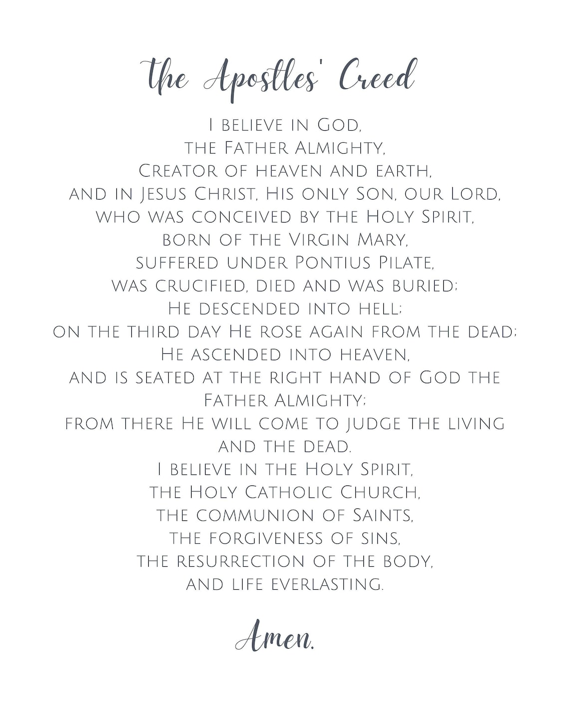 Apostle #39 s Creed Prayer Catholic Prayer Digital File Download Etsy Apostle #39 s Creed Prayer Catholic Prayer Digital File Download Etsy