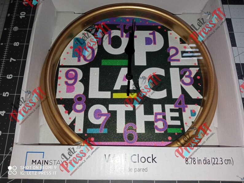 Wal Mart Mainstays 8.78 inch diameter Clock templatesFace templates.