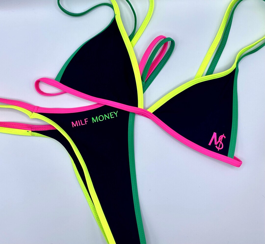 MILF Money: Neon Contrast Bikini Set - Etsy