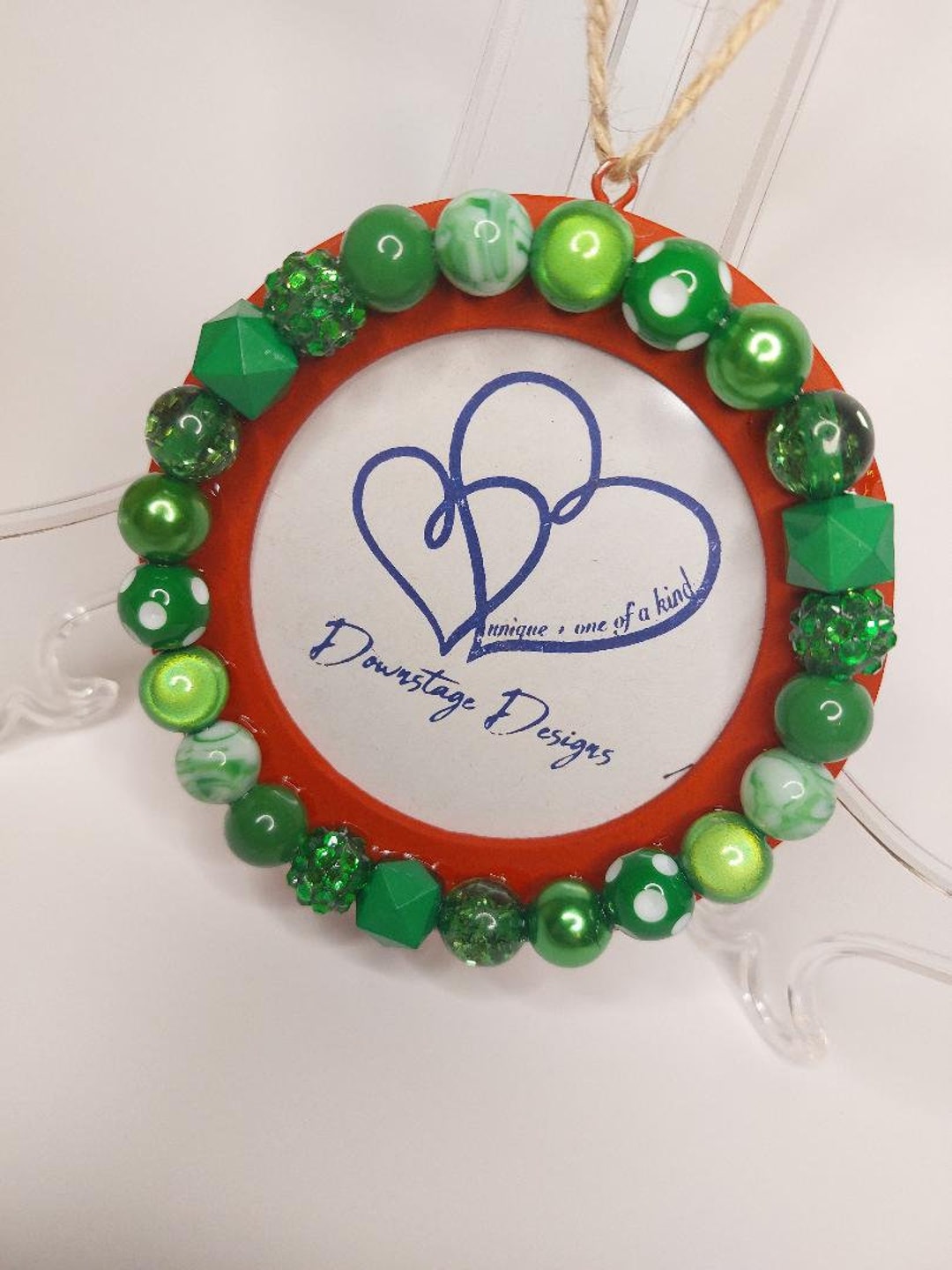 Frames, whimsical Christmas Small Bead Design on a 4x6 Green Frame