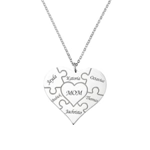 Personalized Heart Puzzle Necklace