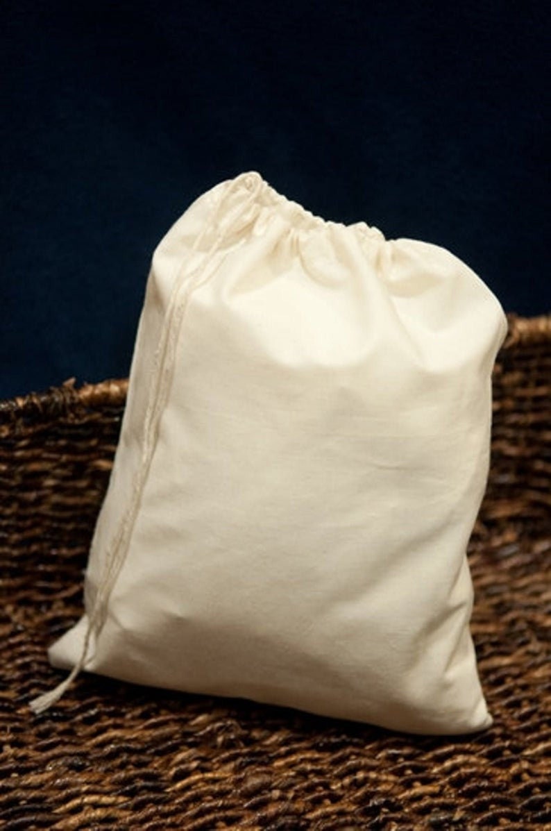 5x7 Inches Single Drawstring Organic Cotton Eco Friendly Muslin Bags USA Listings Premium Quality Reusable Natural Muslin Bags