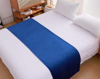 Luxury Velvet Bed Runner, Fleece Velvet, Modern Non-Quilted Bed Scarf