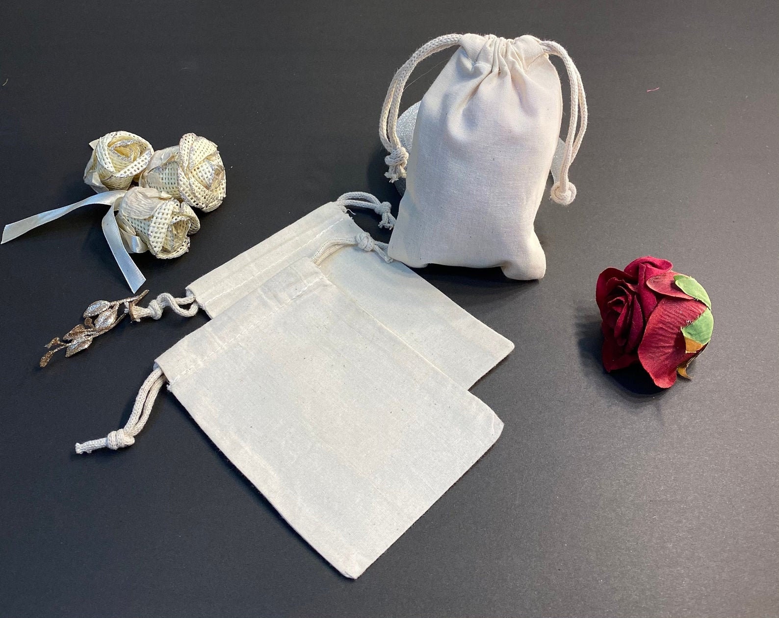 9x12 Inches 23x30 cm Large Cotton Double Drawstring