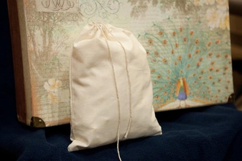 5x7 Inches Single Drawstring Organic Cotton Eco Friendly Muslin Bags USA Listings Premium Quality Reusable Natural Muslin Bags