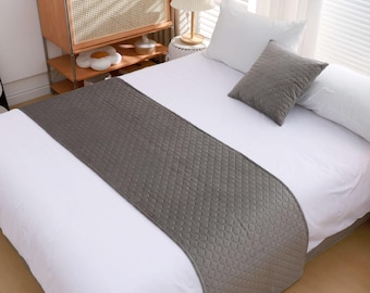 Camino de cama de terciopelo de lujo, terciopelo polar, suave, acolchado y elegante