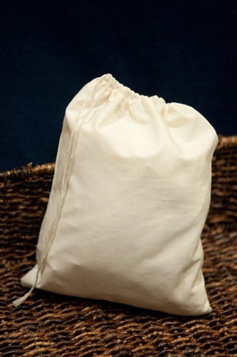 5x7 Inches Single Drawstring Organic Cotton Eco Friendly Muslin Bags USA Listings Premium Quality Reusable Natural Muslin Bags