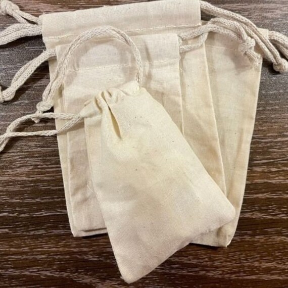 6x8 Inches Natural Premium Cotton Double Drawstring Reusable Muslin Bags 100,200 