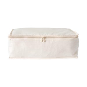 Sacs de rangement 100 % coton naturel - Petits - Coton épais de 10 oz, fermeture à glissière améliorée
