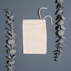 8 x 10 Inches Cotton Single Drawstring Bags - 100% Organic Cotton Reusable Muslin Bags - Cotton Produce Bags - Gift & Packaging Bags