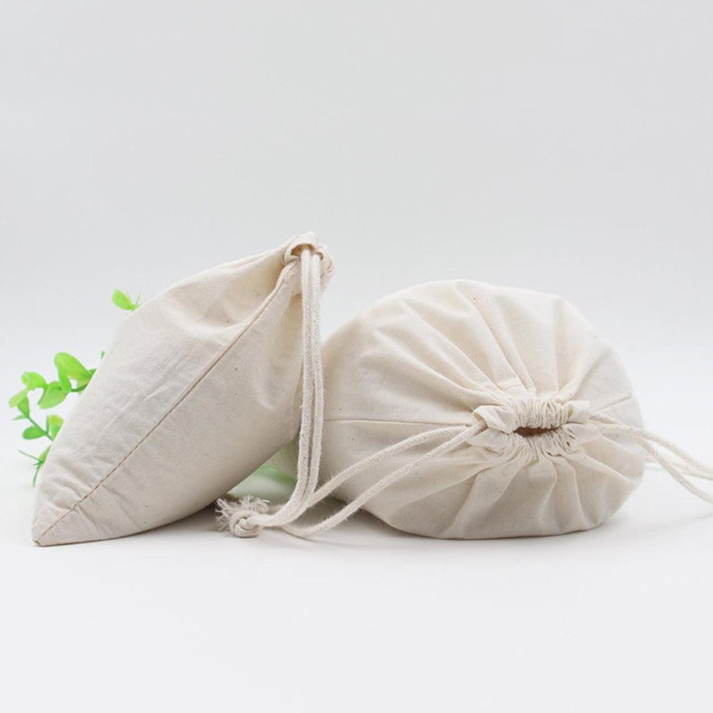 100/% Organic Cotton Double Drawstring Reusable Premium Quality Muslin Bags /& Favors GOTS Certified Bags 75 pcs Muslin Bags Choose Size.