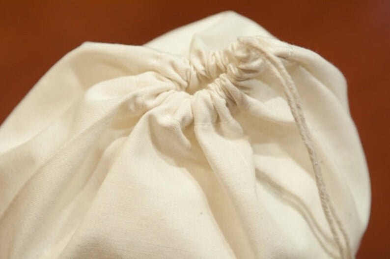 5x7 Inches Single Drawstring Organic Cotton Eco Friendly Muslin Bags USA Listings Premium Quality Reusable Natural Muslin Bags