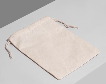 100 pcs of 12 x 18 Inches Cotton Double Drawstring Bags - 100% Organic Cotton Reusable Muslin Bags - Cotton Produce Bags - Storage Bags
