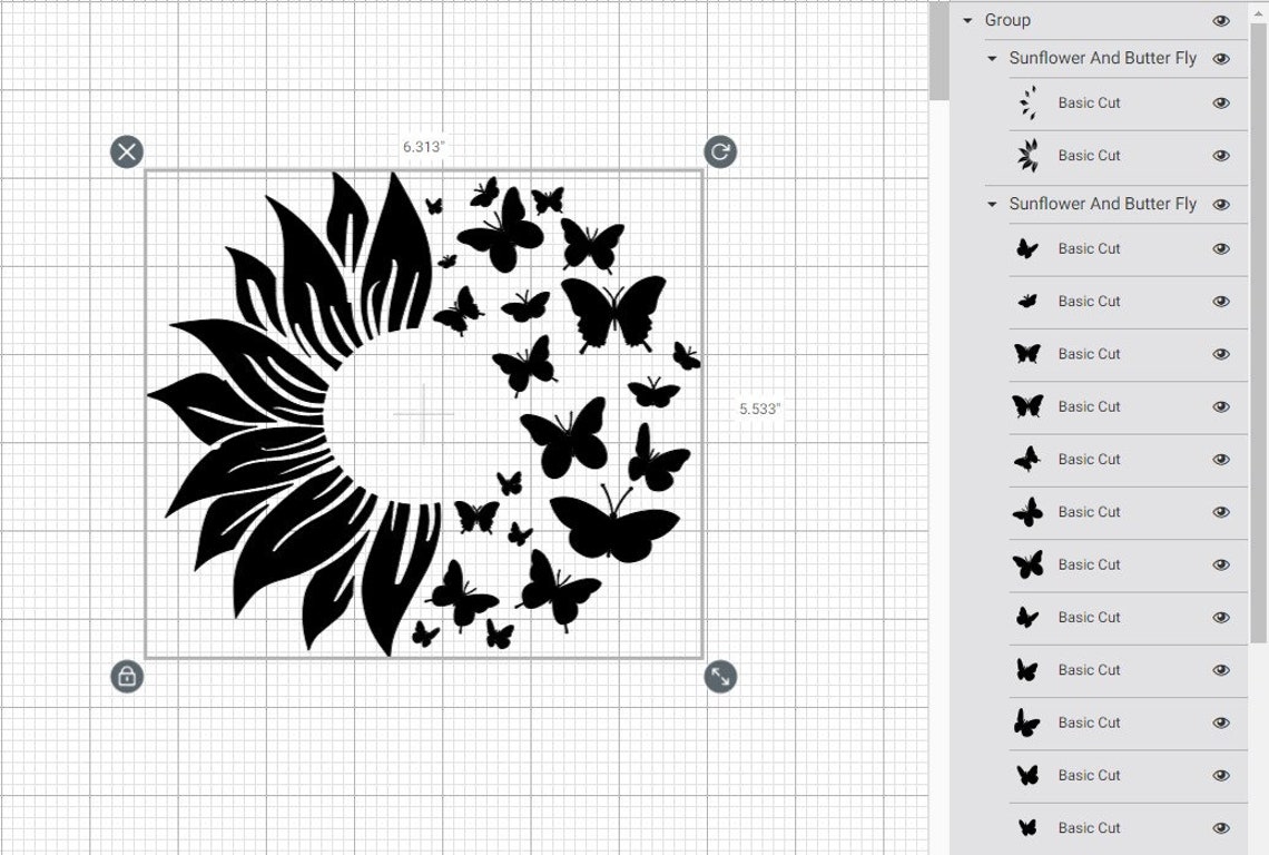 Download Sunflower And Butterfly Starbucks Cup Svg File For Cricut ...
