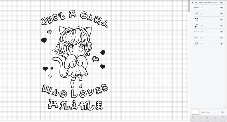 Just A Girl Who Loves Anime SVG For Cricut Silhouette PNG ...