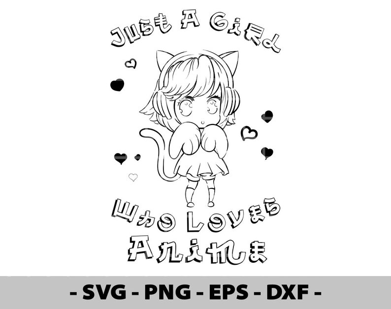 Download Just A Girl Who Loves Anime SVG For Cricut Silhouette PNG ...