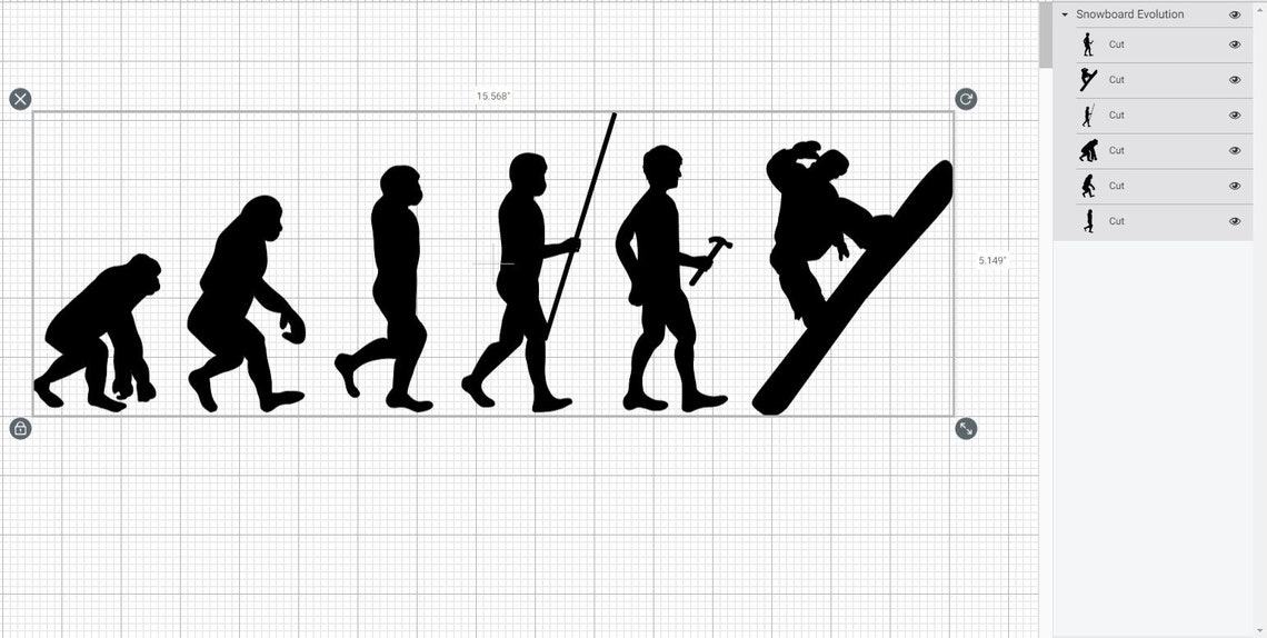 Snowboard Evolution Svg File For Cricut PNG Sublimation File Etsy