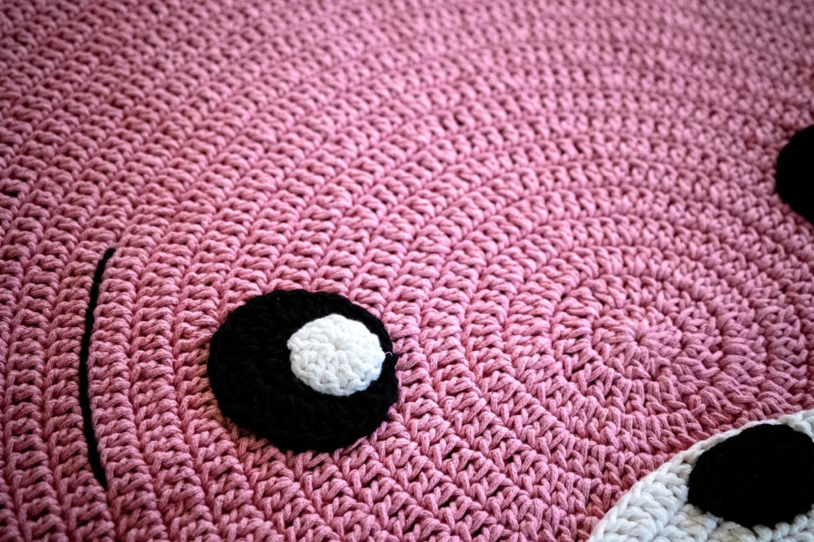 Nursery Rug the Pink Bear Bu Bubbles Nursery Decor Kids - Etsy