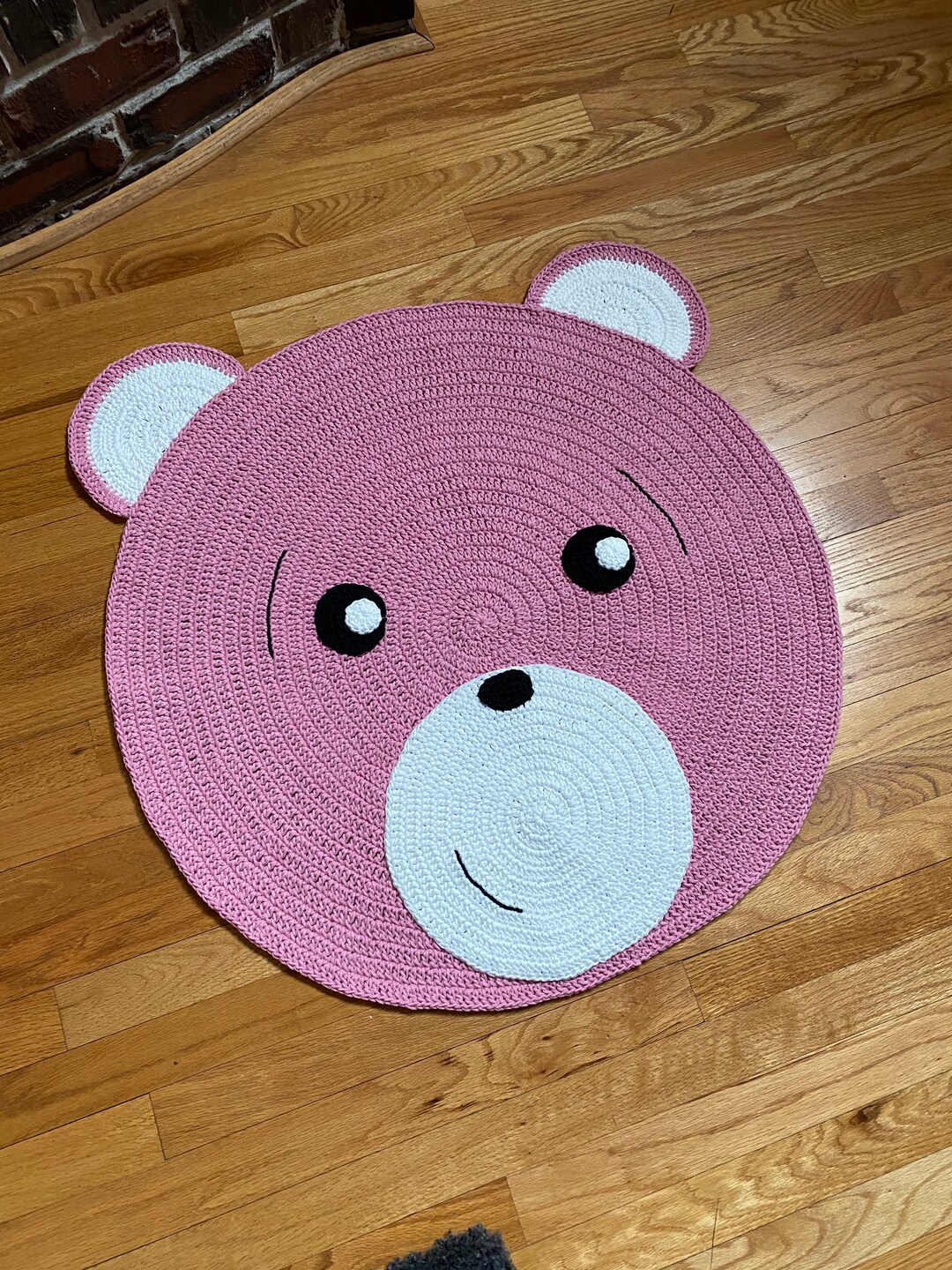 Nursery Rug the Pink Bear Bu Bubbles Nursery Decor Kids - Etsy