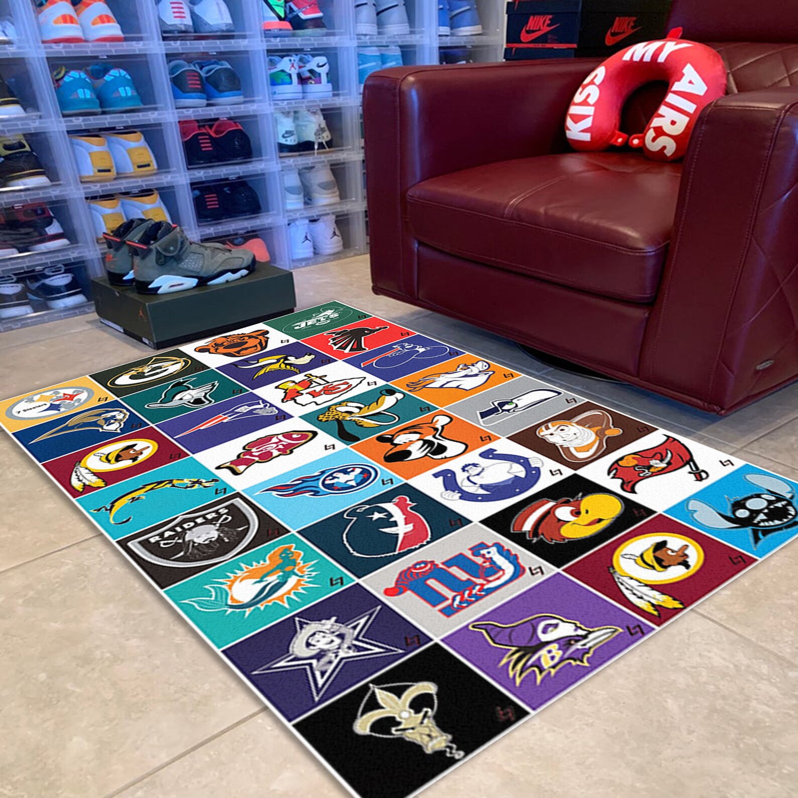Nfl All Teams Rug Disney NFL Team Area Rug Inspired Carpet Etsy