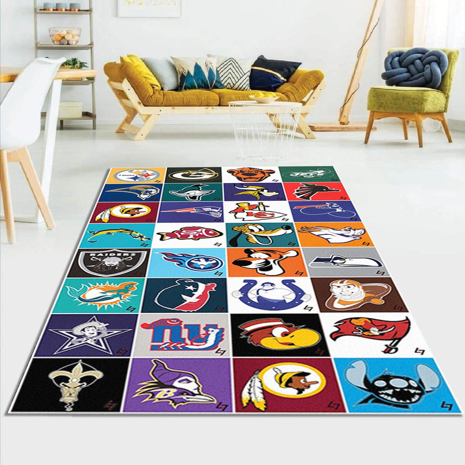 Nfl All Teams Rug Disney NFL Team Area Rug Inspired Carpet Etsy