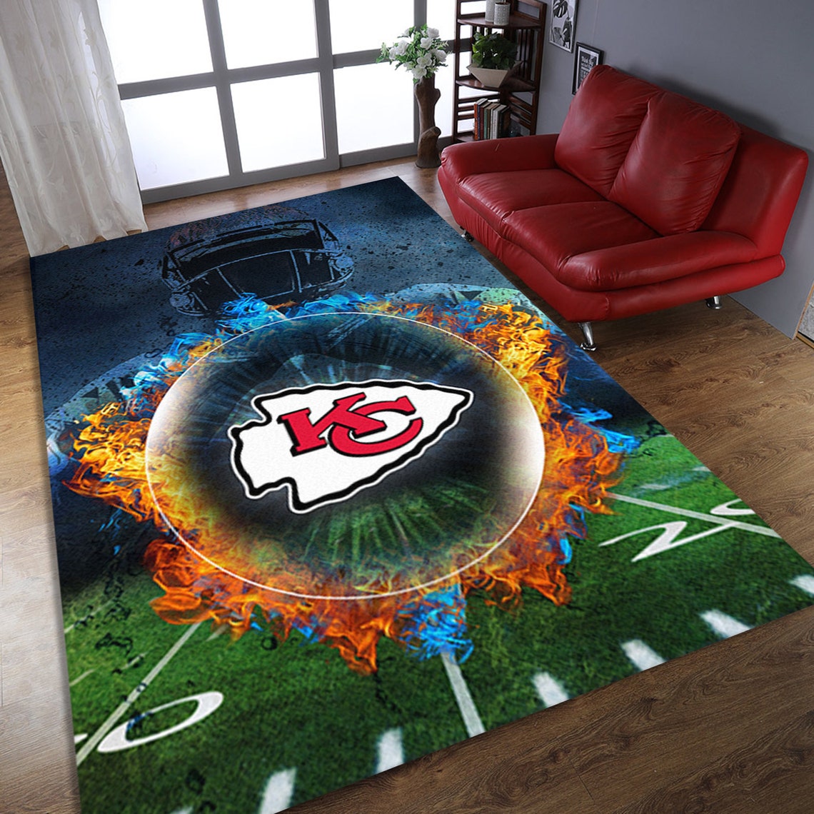 Kansas City Chiefs Rug Area Rug American Football Football Etsy