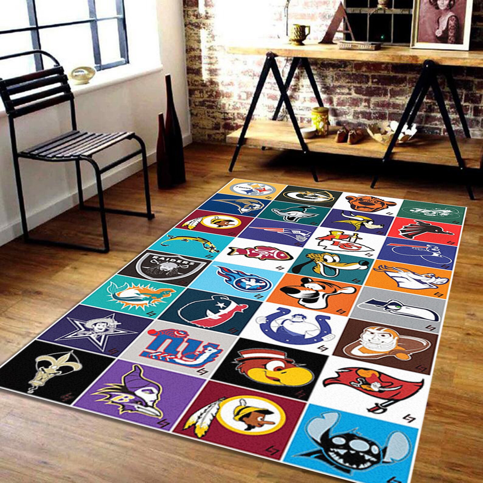 Nfl All Teams Rug Disney NFL Team Area Rug Inspired Carpet Etsy