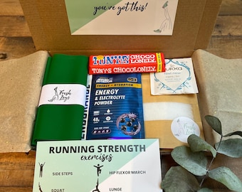 Runners strength letterbox gift. Including exercises. Birthday, marathon, or blank for your choice of message. Free delivery.