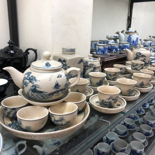Cracked White Clay - Tea Set