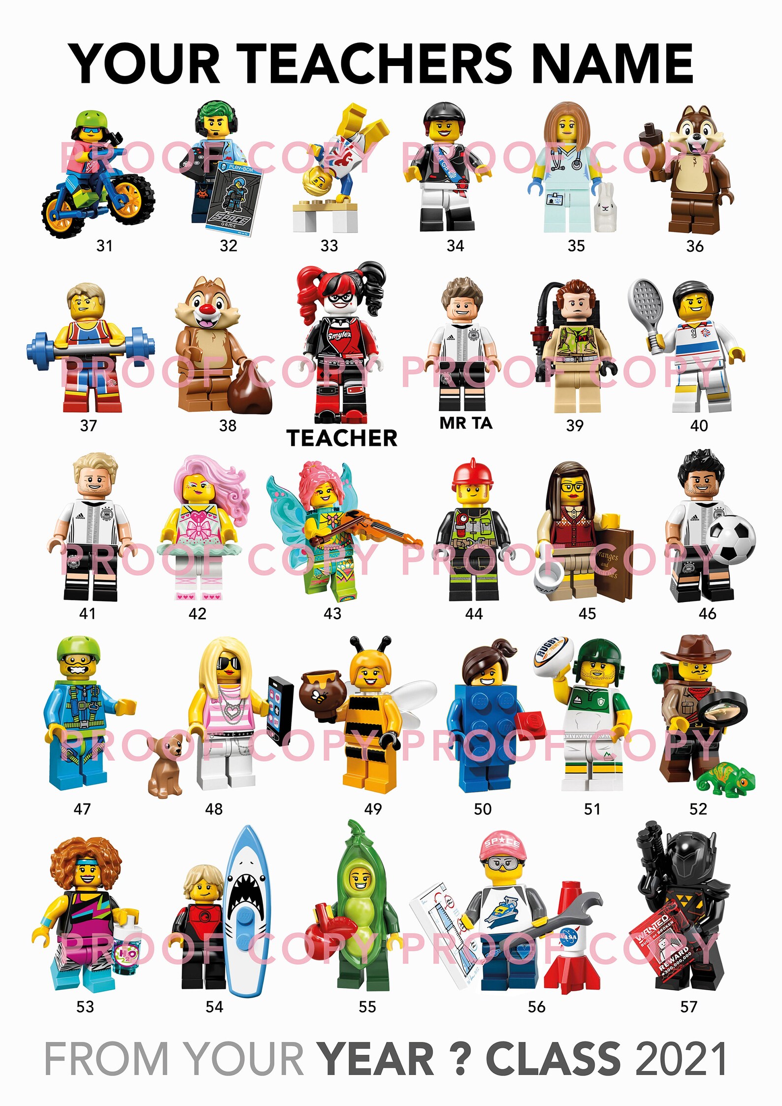 PRINT Mixed Lego Personalised Teacher Bespoke Teacher Gifts Etsy UK
