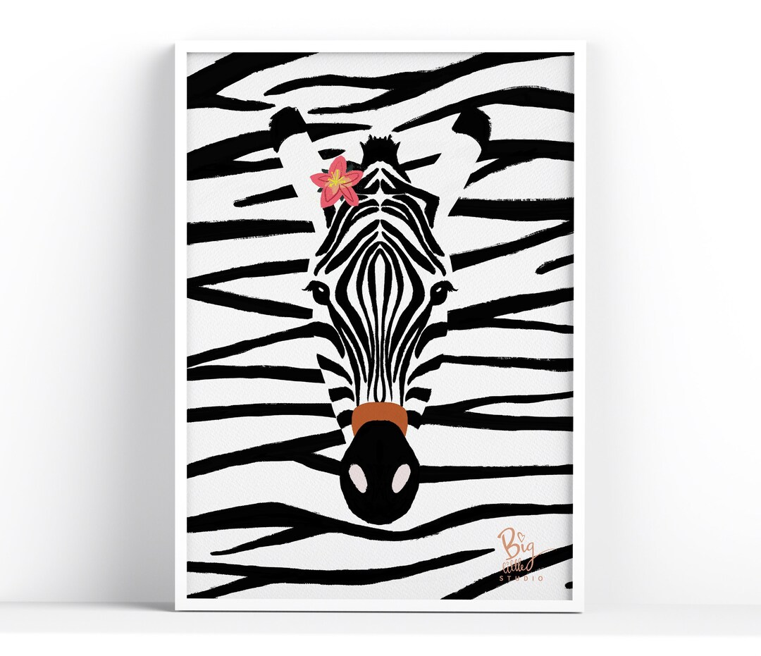 Zebra Print Animal Print Art Print Home Decor Zebra Poster A4 A3 Home