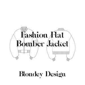 Streetwear Boxy Oversize Fit Bomberjacke Vektor Adobe Illustrator Tech Pack Mock-up Vorlage Datei herunterladen
