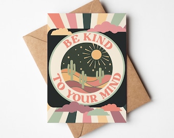 Be Kind To Your Mind A6 greetings card with Kraft (brown) envelope | 100% recycled