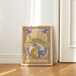 Steinbock Sternzeichen-Druck | Astrologie | Geburtstag | Wandkunst | Poster | Büro | A4 A3 | Konstellation Sternzeichen Druck | Horoskope