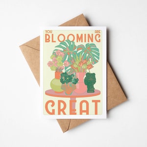 Vous êtes en pleine floraison Superbe carte de voeux A6 florale avec enveloppe kraft (brun) | 100 % recyclé