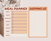 Minimalist Weekly Meal Planner & Shopping List: A4 Notepad