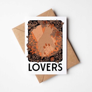 Cartão A6 Lovers com envelope Kraft (marrom) | 100% reciclado