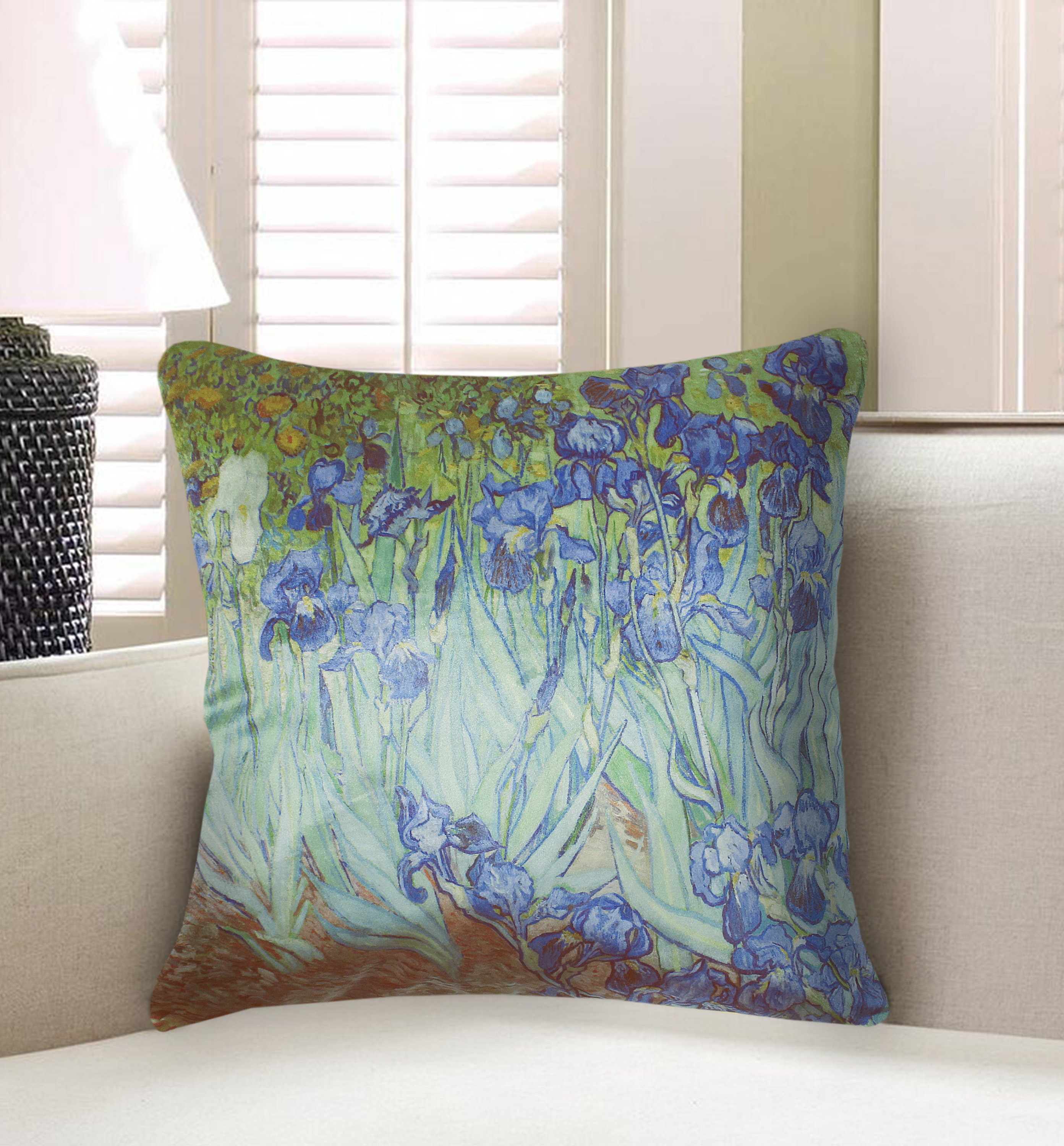 Velvet Cushion Cover Vincent Van Gogh's Irises Paint Etsy