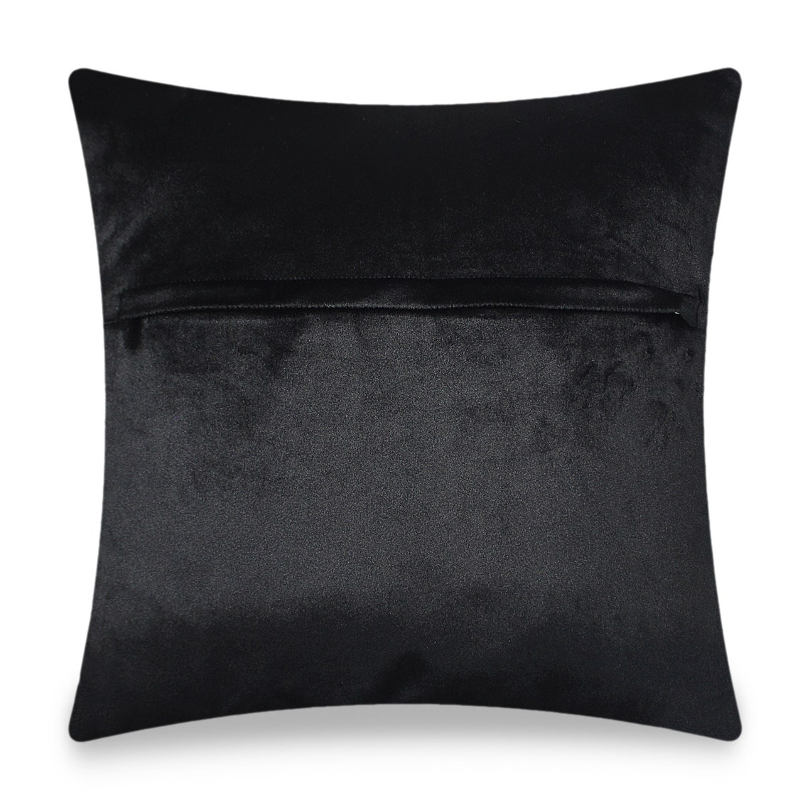 Black Velvet Cushion Cover Baroque Floral Decorative Etsy