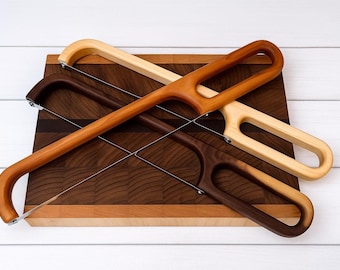 Bread Bow Knife in Maple, Walnut, or Cherry: Sourdough Bread Slicer