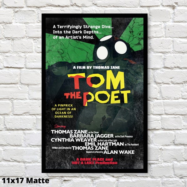 Thomas Zane Art Print - Tom The Poet - Inspired By Alan Wake - 11 x 17 - Cosplay Prop - Video Game Replica - Alan Wake