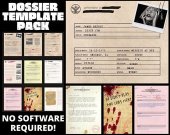 Case File Template Pack - 50+ Assets - Canva - Editable - Aged Paper - Detective - Investigation Dossier - Delta Green - Murder Mystery