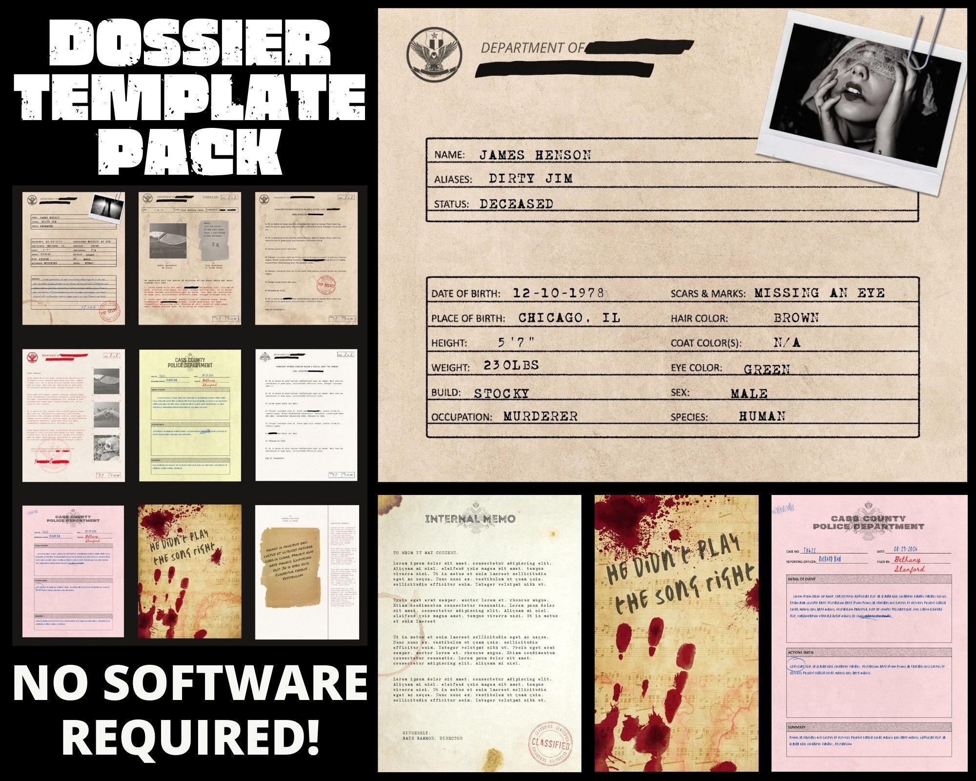 Case File Template Pack 50 Assets Canva Template Etsy Case File Template Pack 50 Assets Canva Template Etsy