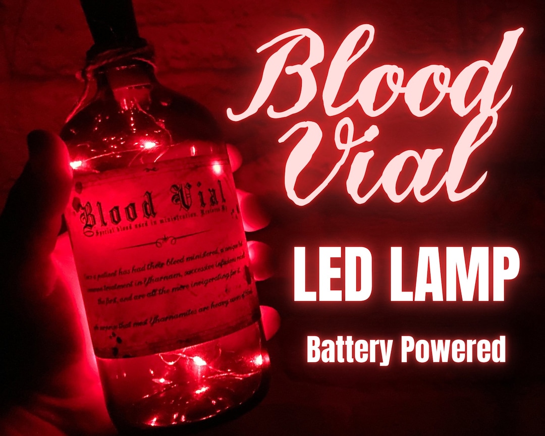 Blood Vial Lamp - Health Potion - Video Game Replica - Apothecary - Glass Bottle - LED Night Light - Cosplay Prop - Inspired by Bloodborne