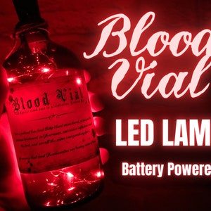 Lampe pour flacon de sang transmissible - Potion santé - réplique de jeu vidéo - apothicaire - bouteille en verre - veilleuse LED - accessoire de cosplay