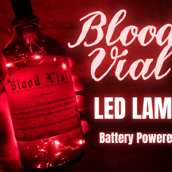 Blood Vial Lamp - Hunter Health Potion - Video Game Replica - Apothecary Vial - Glass Bottle - LED Night Light - Cosplay Prop