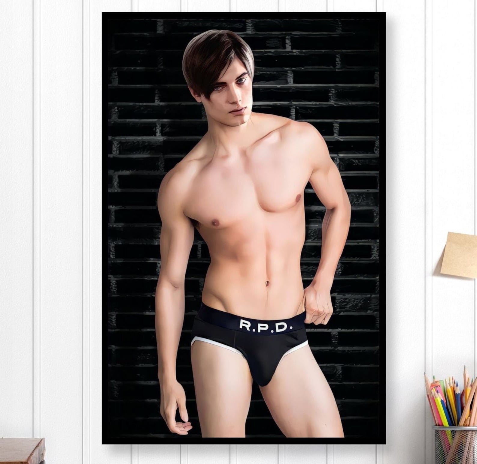 Resident Evil Leon Kennedy Pin-Up Art Print 11x17in Poster Etsy