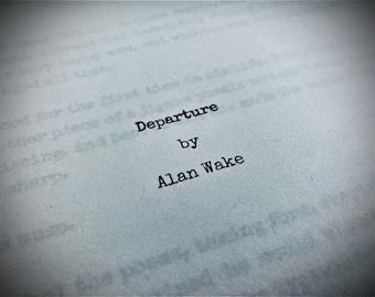 Departure Manuscript Replica in Chronological Order - Alan Wake Cosplay Prop - Departure - Lost Pages - Video Game