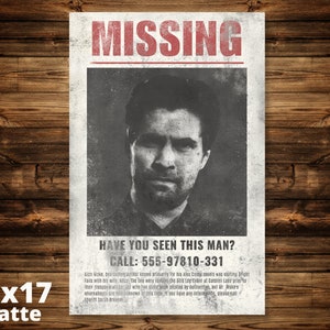 Missing Poster - Video Game Replica - Recreation - Cosplay Prop