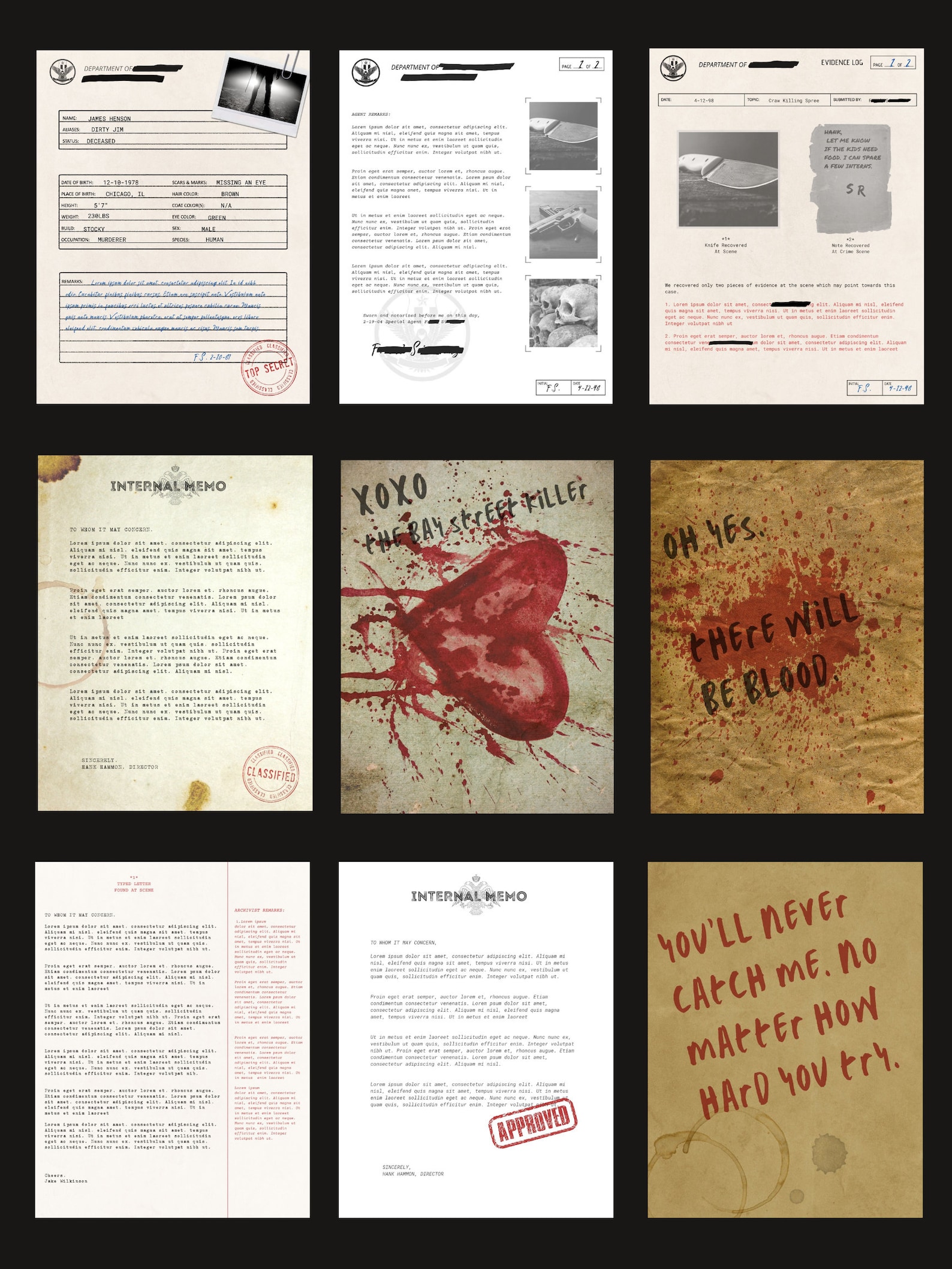 Traditional Case File Case File Template Pack - 50+ Assets - Canva - Editable - Aged Paper ...
